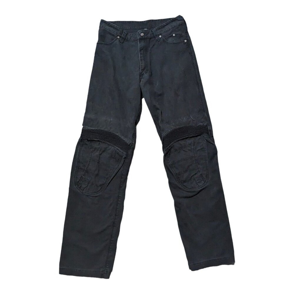 Harley Davidson Padded Riding Jeans Mens 32x34 Black Denim Double Knee Pants
